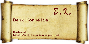 Denk Kornélia névjegykártya